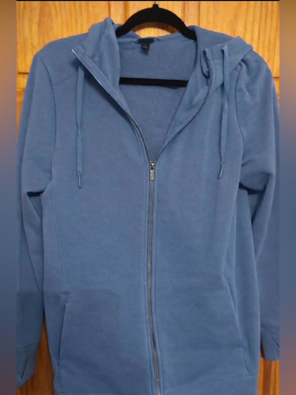 All in Motion Blue Tunic Hoodie Zip Jacket M Fleece Cozy sz Medium